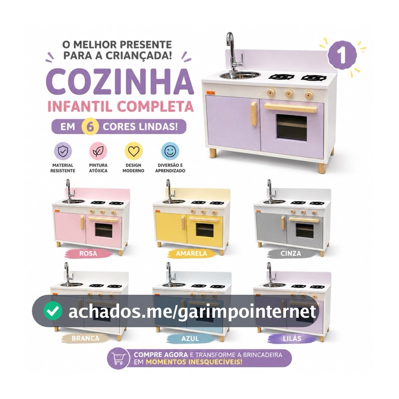 Fogão Cozinha Infantil Perfeita de Madeira Brinquedo de MDF