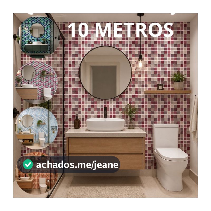 Kit 10 Pastilhas AutoAdesivo Resinada Adesivo Papel de Parede Resina para Banheiro Cozinha Decoração