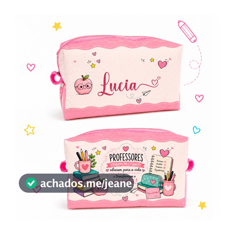 Necessaire personalizada estojo lembrancinha presente, professor, casamento, aniversário, natal