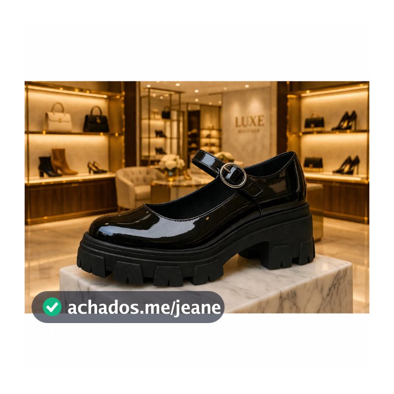 Sapato Mary Jane Feminino Solado Tratorado com Fivela Ajustável
