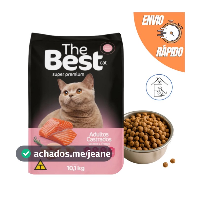 RAÇÃO THE BEST CAT PREMIUM ALIMENTO PARA GATOS ADULTOS CASTRADOS 10,1 KG SALMÃO & FRANGO
