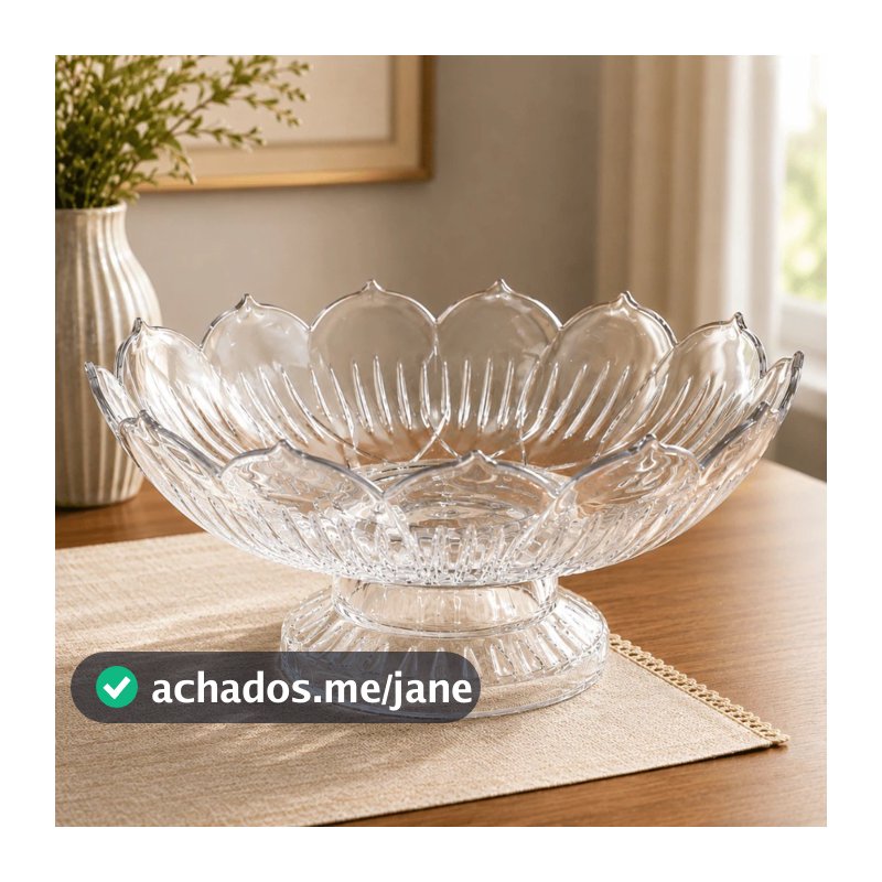 Fruteira Transparente Grande Decorativa Para Frutas Mesa Posta Centro de Mesa