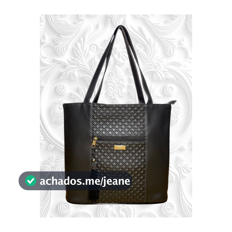 Bolsa Feminina Espaçosa Fechamento Zíper & acompanha pingente