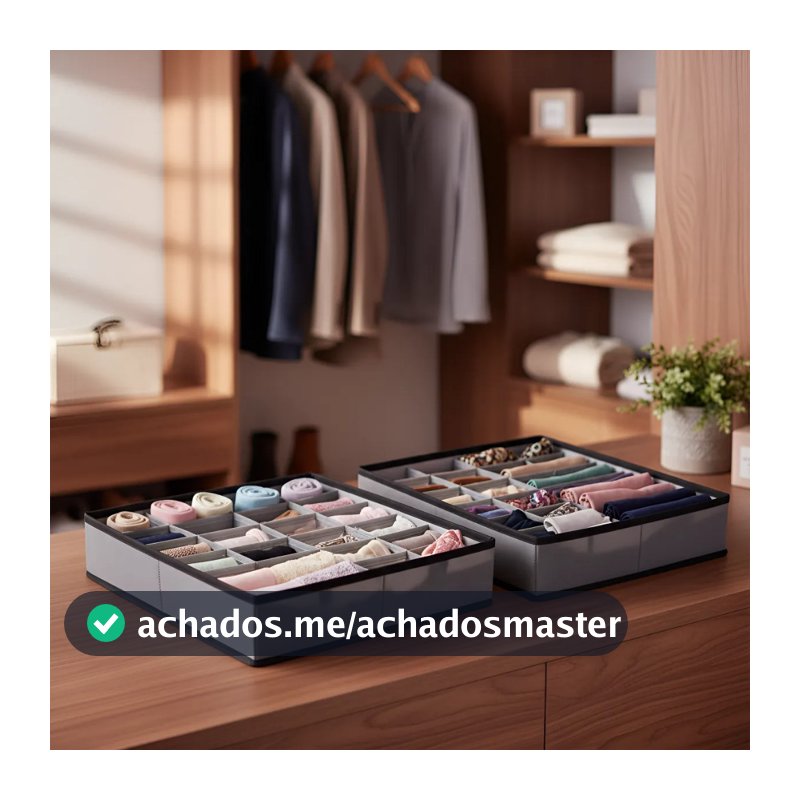 Kit 2 Organizadores de Roupas Intimas Dobrável com 24 Divisórias Colmeia Organizadora para Gavetas