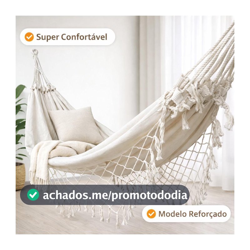 Rede de Descanso Casal Reforçada com Franjas Algodão | Confortável Resistente e Decorativa