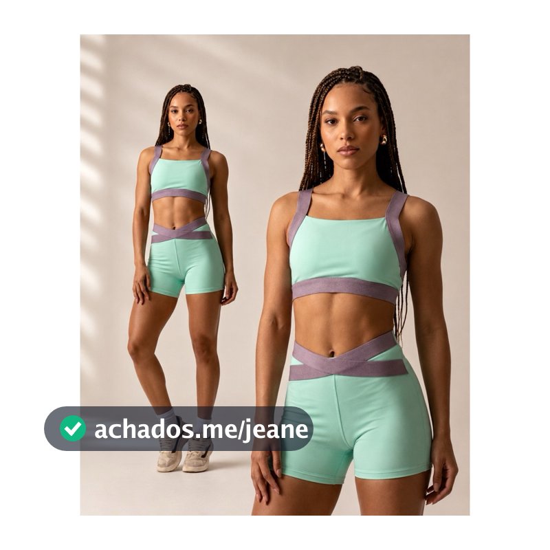Conjunto de short e top com elástico para academia fitness