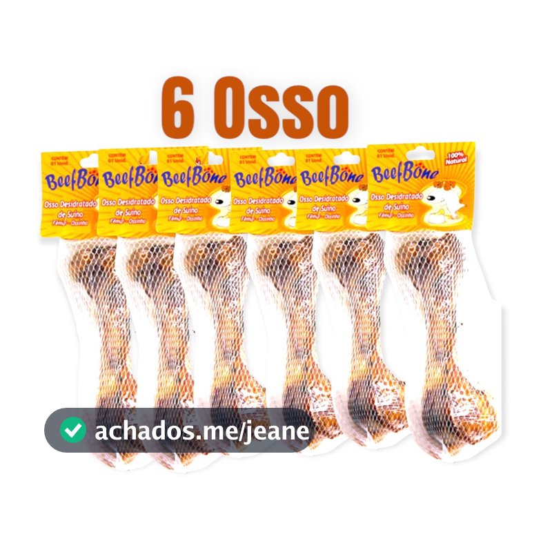 6 Osso Defumado Para Cachorro Natural Fêmur DISTRAÇÃO Pet
