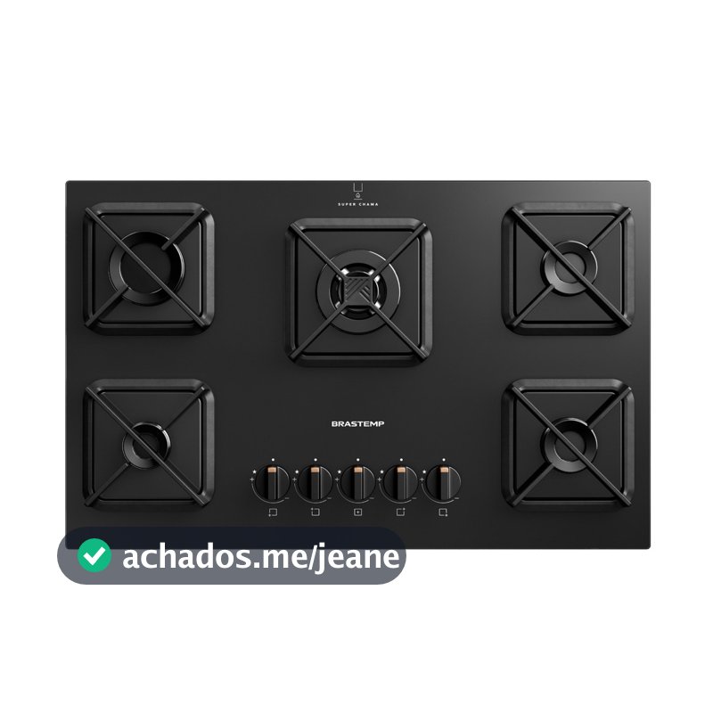 Cooktop Brastemp 5 Bocas a Gás, Grades de Ferro Fundido e Chamas Especiais - BDS75AE