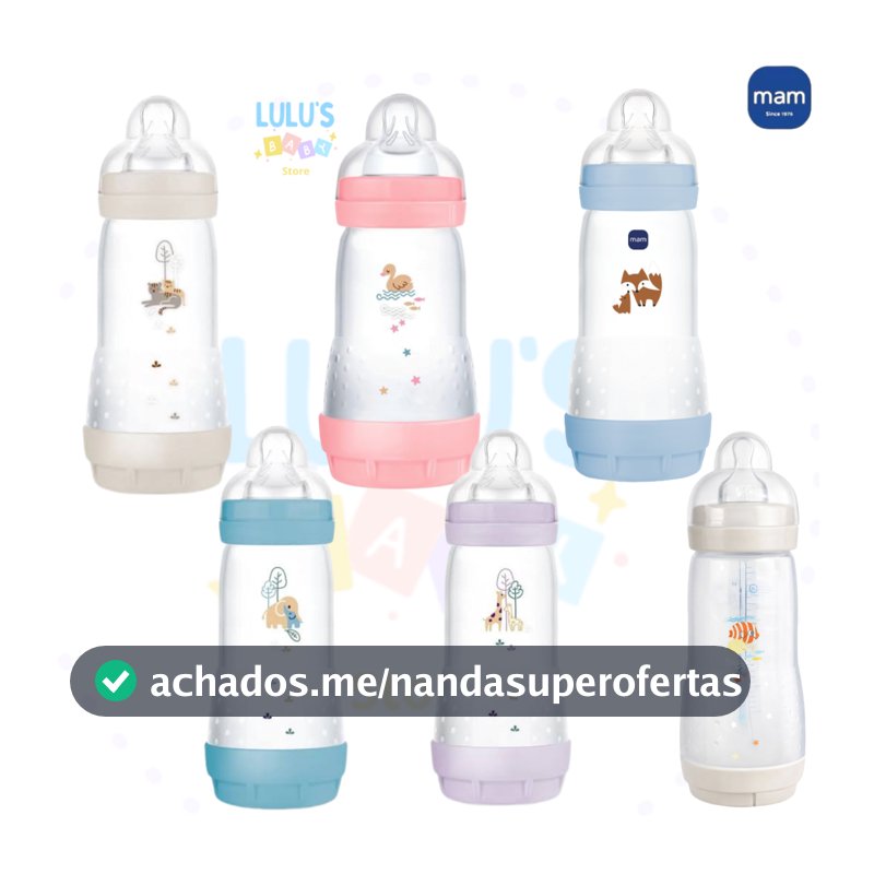 Mamadeira MAM Original Anticólica Easy Start 320ml +4 Meses Fluxo Rápido Lacrado Bebê Baby