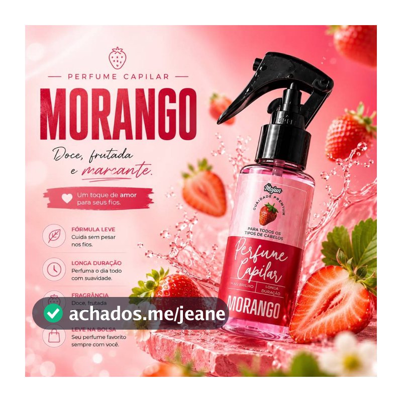 Perfume para Cabelo Morango 35ml e 60ml
