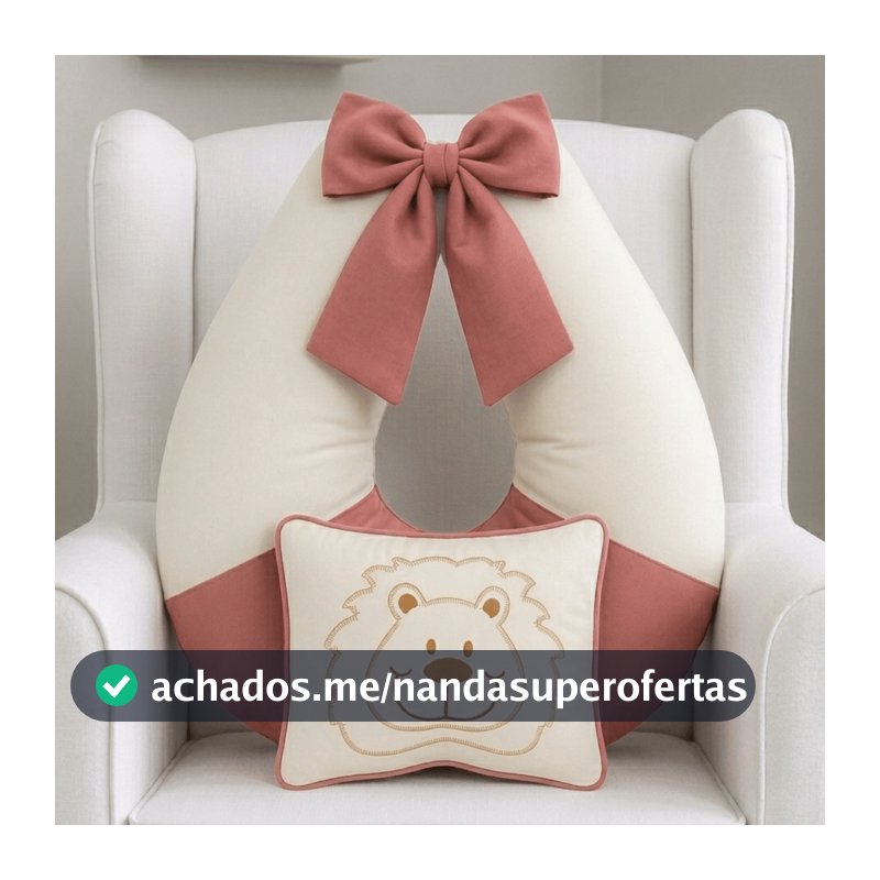 Almofada de Amamentação para Amamentar Travesseiro 100% Algodão Extra Grande Premium Com Laço Macia