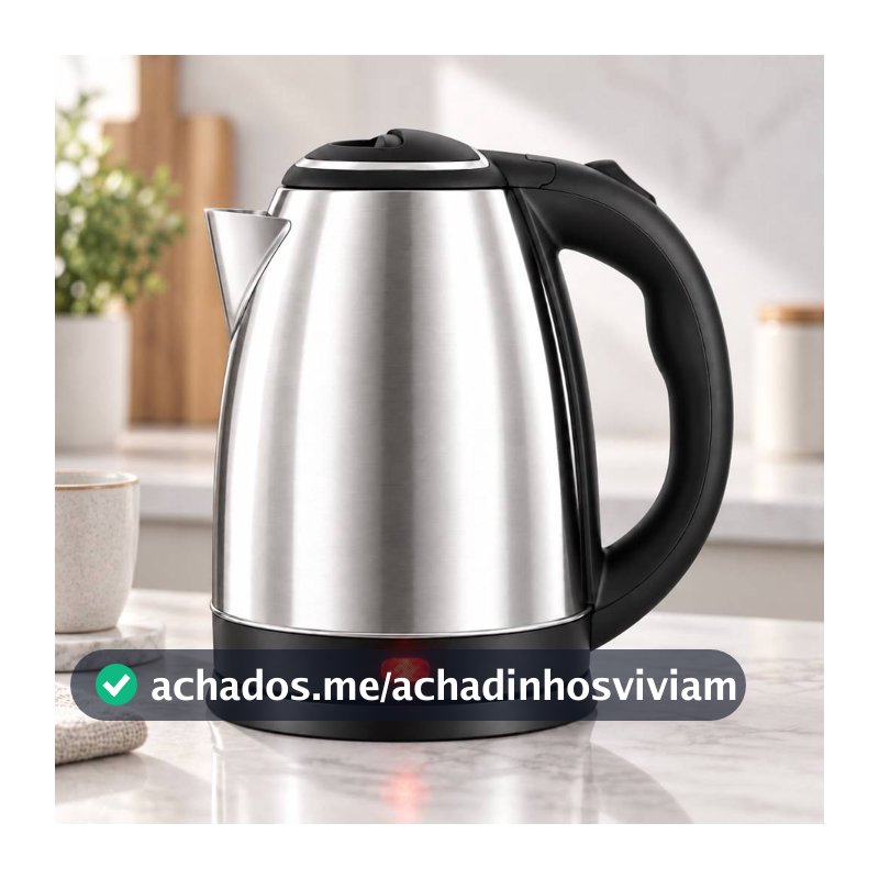 Chaleira Jarra Elétrica Térmica Bule Com Tampa Inox Prateada 1,8 Litros 1000W
