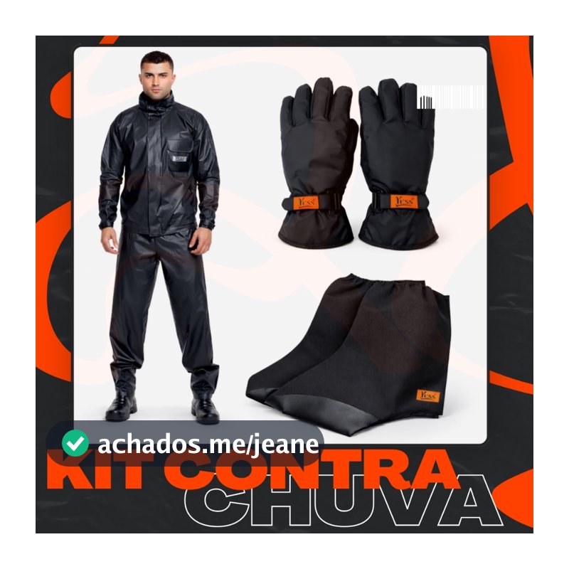 Kit Capa De Chuva Conjunto jaqueta calça Luva Impermeavel Polaina galacha Motoqueiro motociclista