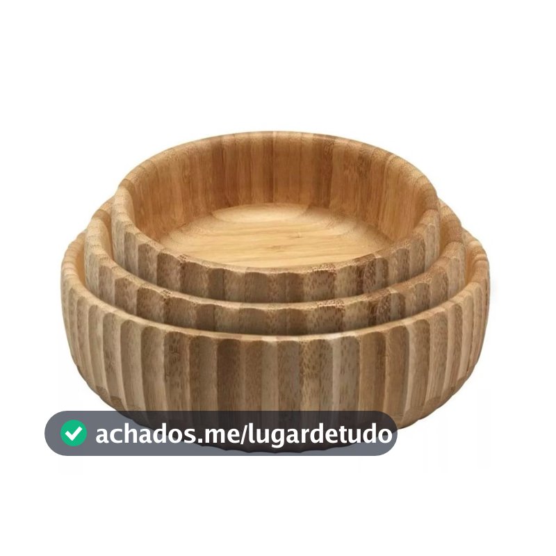 Kit 3 Bowls Canelado de Bambu