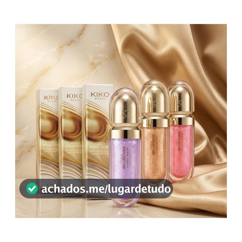 Gloss Labial Kiko Milano 3D Hydra Gold Reflections Edição Limitada Efeito Brilhante 3D Hidratante