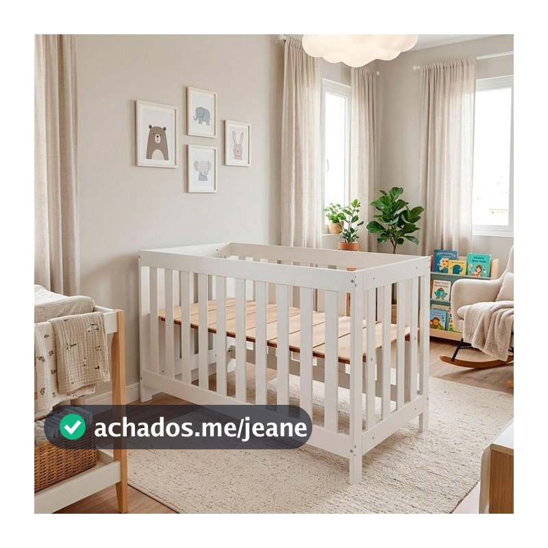 Berço Infantil Ditália com Regulagem de altura BBI-56 Branco