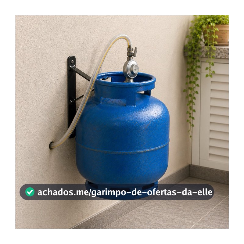 SUPORTE BOTIJÃO DE GÁS PAREDE C/ 2 PARAFUSOS E BUCHAS REFORÇADO KIT