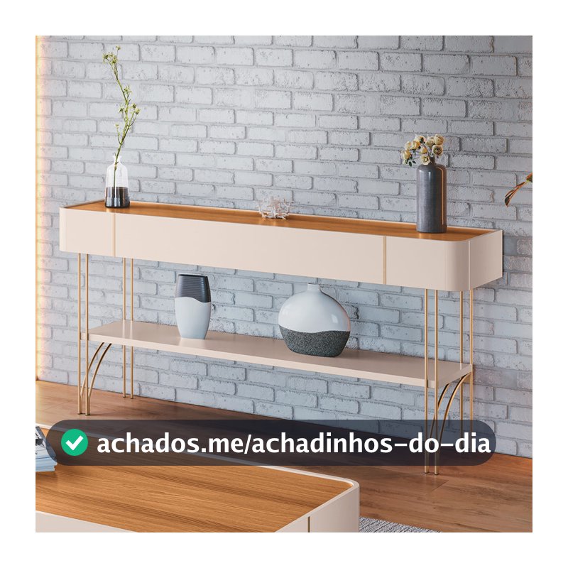 Aparador Decorativo Industrial Sala de Estar Jantar La Vie B01 Off White Cinamomo - Lyam Decor
