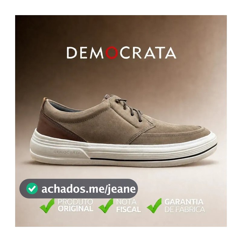 Sapatênis Democrata Masculino Clay Couro Confortável Oferta