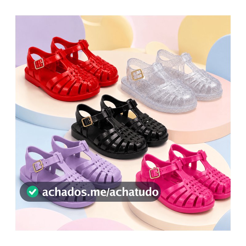 Sandália Menina Mini Melissa Infantil Leve Colorida Escola Passeio Estilosa Plástica Criança