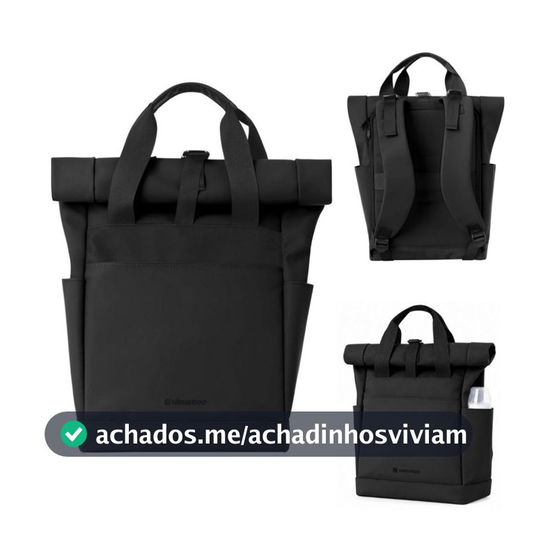 Bolsa Mochila Maternidade 2 em 1 Com Trocador e Porta Mamadeira Térmico Black Preto Cerise Kikkabo