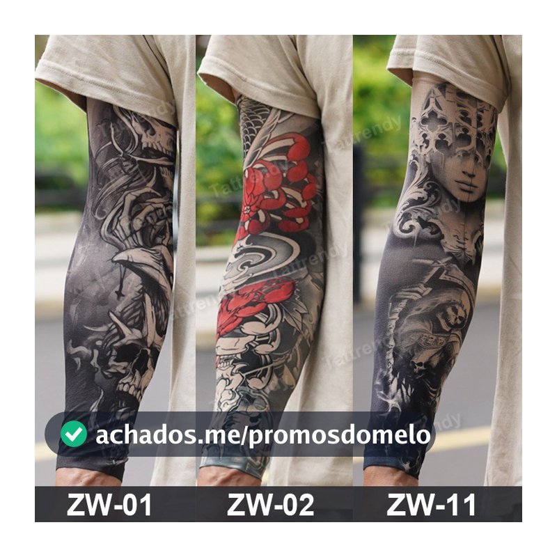 3 Pçs/pace Braço Mangas Capa Proteção Solar Uv Para Homens Mulheres Legal Totem Crânio Dragão Tatuagem Design Manga Desl