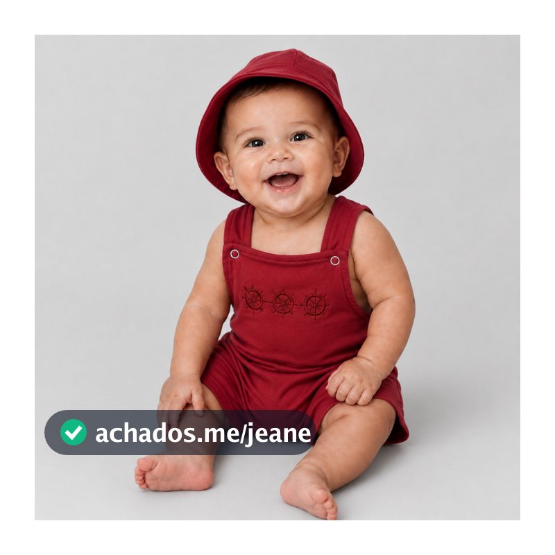 Conjunto Bebê Menino Jardineira Romper Touca 100% Algodão RN 0 a 6 Meses Roupa Enxoval Macacão Recém Nascido