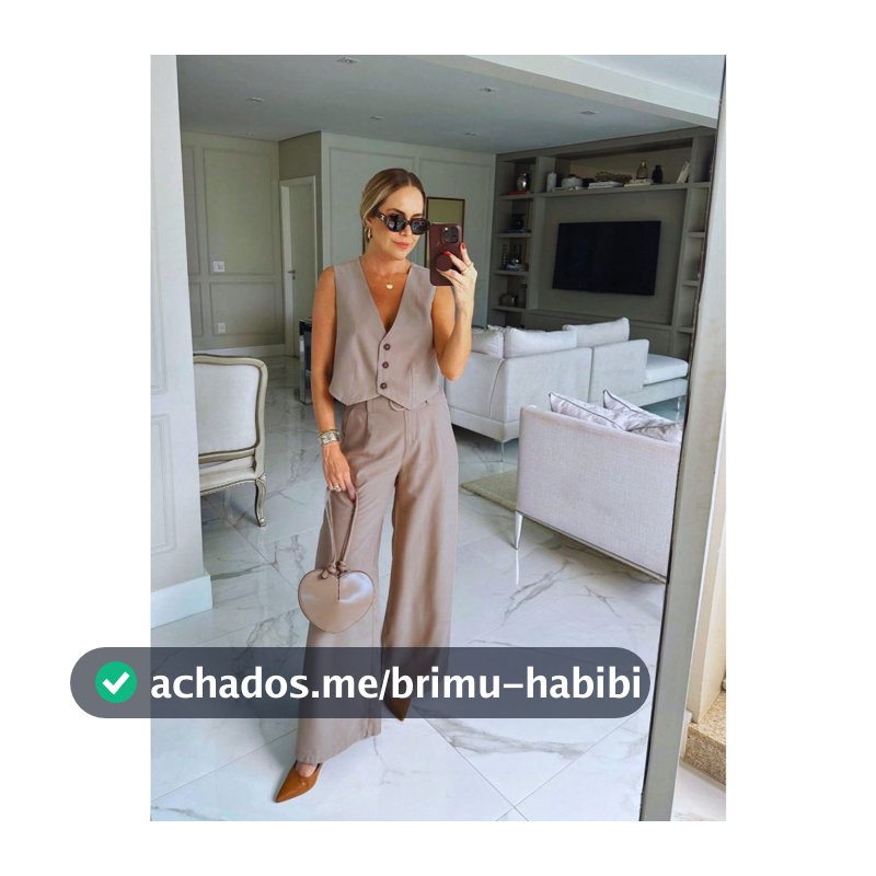 Conjunto de Alfaiataria com Colete, Calça Pantalona e Cinto