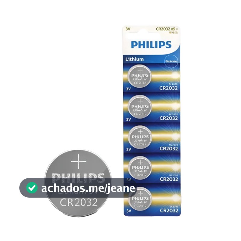 Cartela de CR2032 3V PHILIPS 5 Unidades