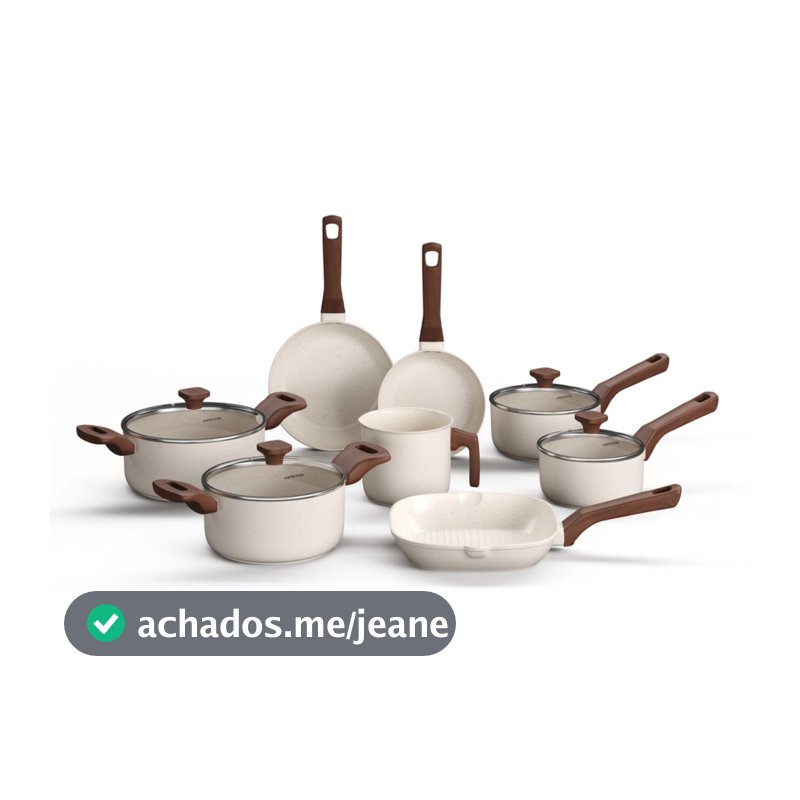Conjunto de Panelas 8 Peças Indução Pratic Cook Marmol Mimo Style