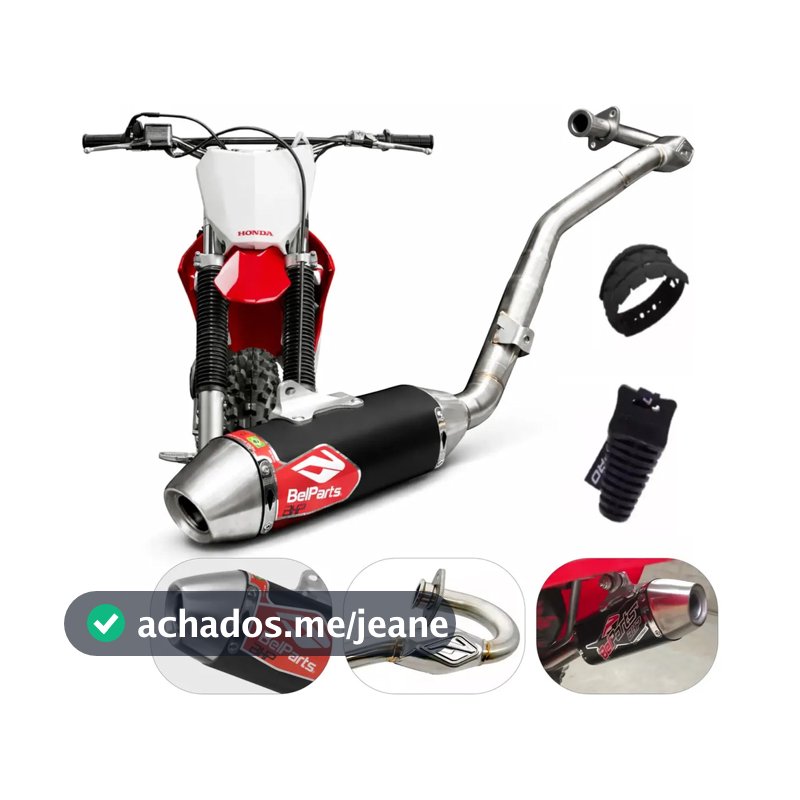 Escapamento Belparts Inox Crf 300f Ponteira Curva Crf300f escape belparts completo honda crf 300f performance