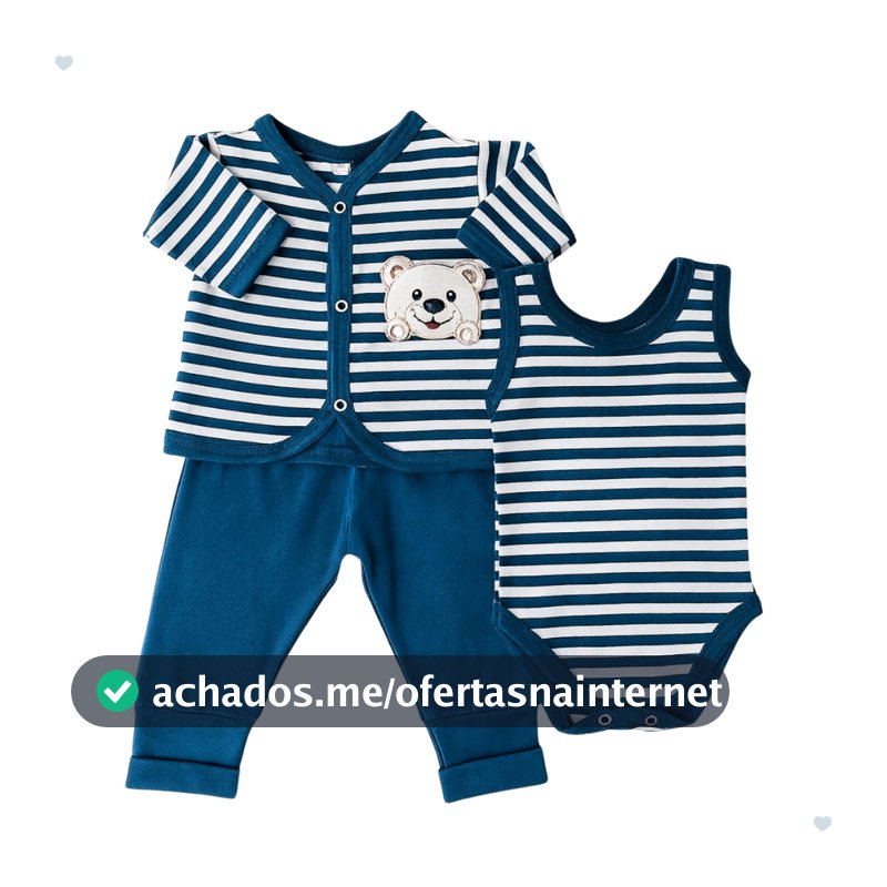 Kit 3 Peças Conjunto Pagão Body Calça Casaco Suedine Menino Bordado Tamanho Rn Roupa De Bebê