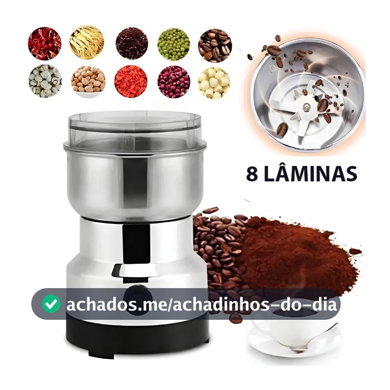 Moedor Elétrico 41000 RPM Tomate MAZ-128 8 Lâminas Em Aço Inox 80g