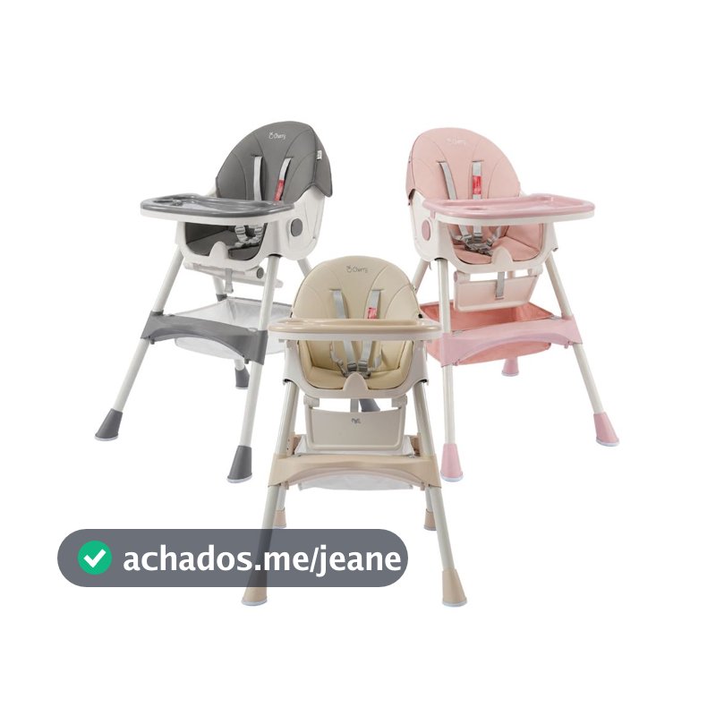 Cadeira Alimentação Infantil Portátil 2 em 1 Reclinável Bandeja Dupla 23kg Cherry Maxi Baby