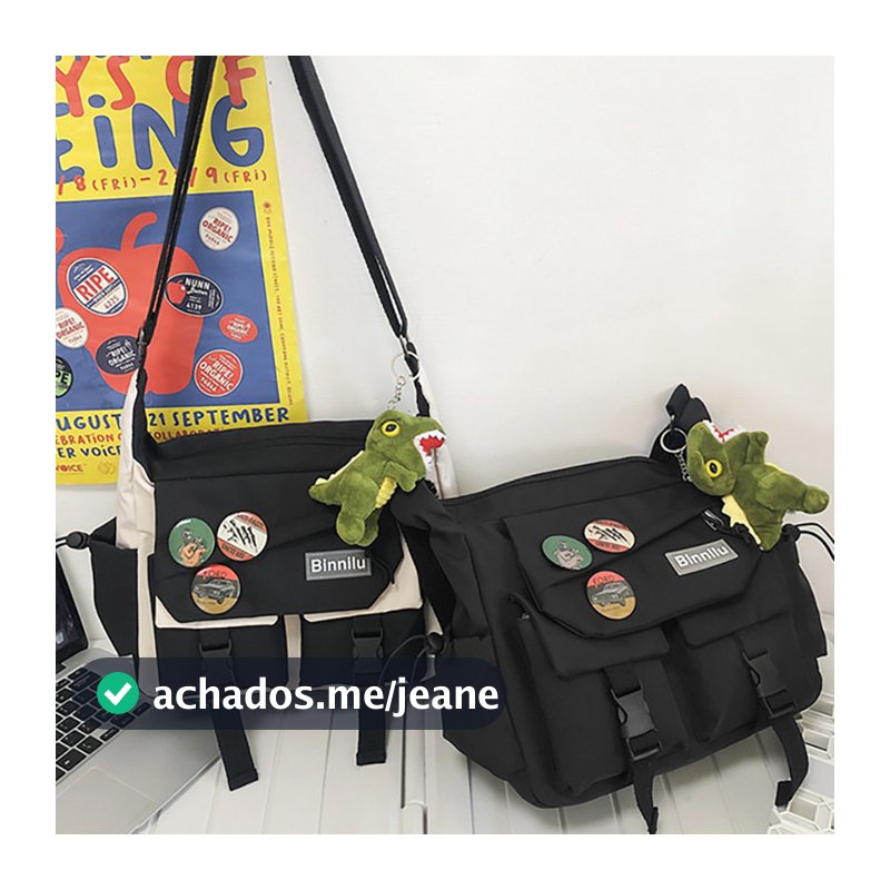 Bolsa Transversal De Lona De Grande Capacidade Unissex Estilo Escolar Para Estudantes E Bolsa Mensageiro Masculina
