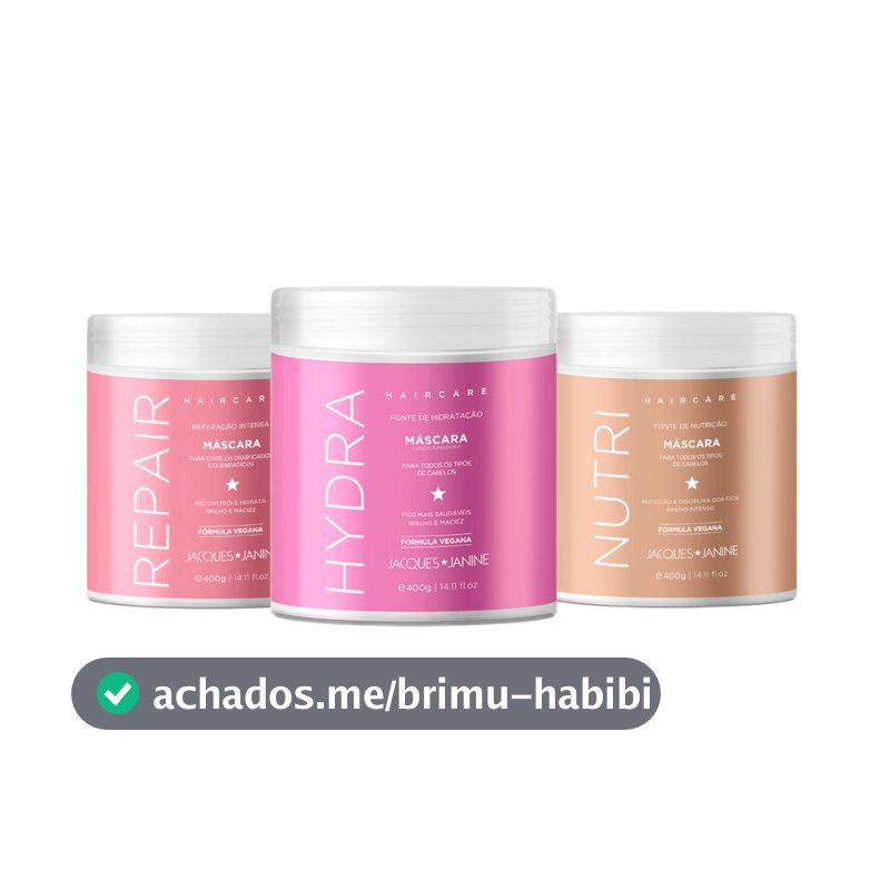 Jacques Janine Hydra Nutri Repair Máscaras Hidratação Nutrição Reconstrução Cronograma Capilar 1200g