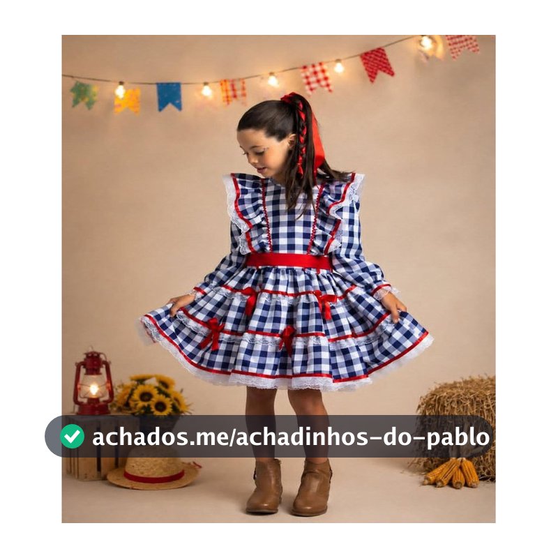 vestido festa junina menina manga longa luxo caipira são joão quadrilha rodado xadrez