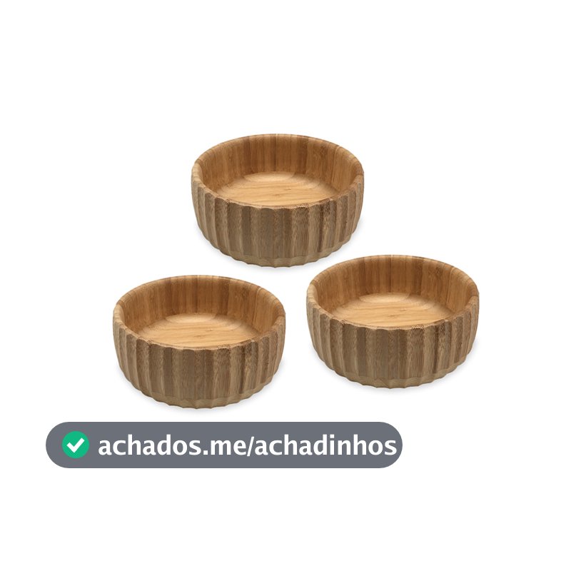 Kit 3 Bowls Canelados de Bambu Médio - Oikos