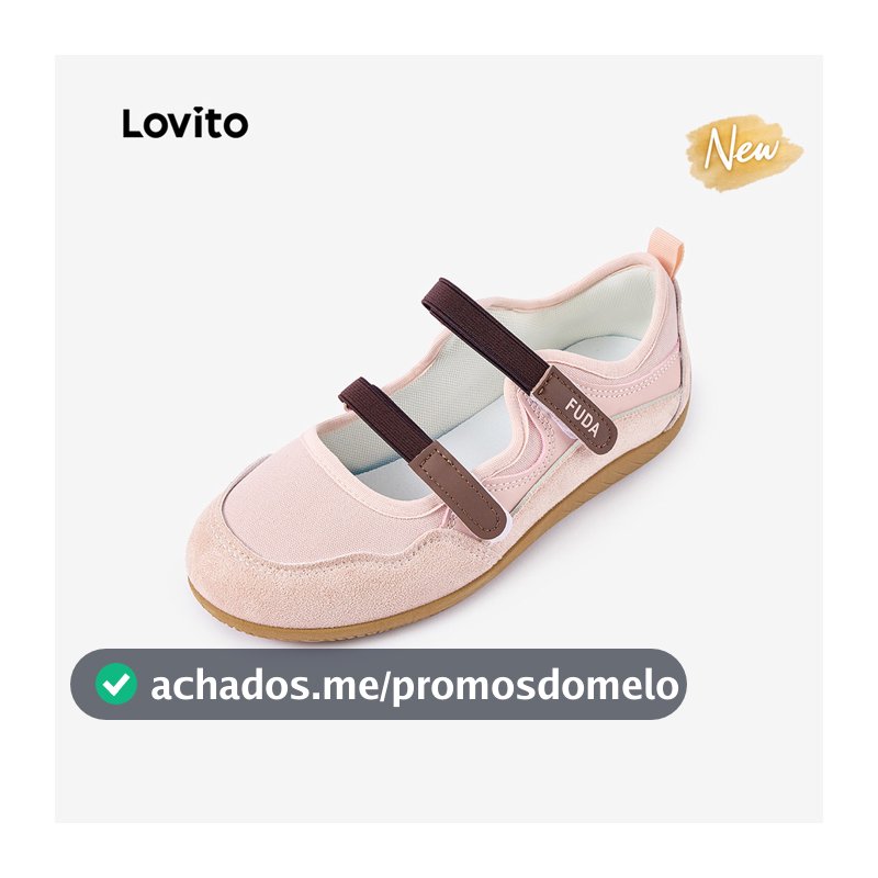 Lovito Tênis Feminino Estilo Coreano Bico Arredondado Leve E Flexível Para Trajeto E Atividades Ao Ar Livre SNFT127FX143