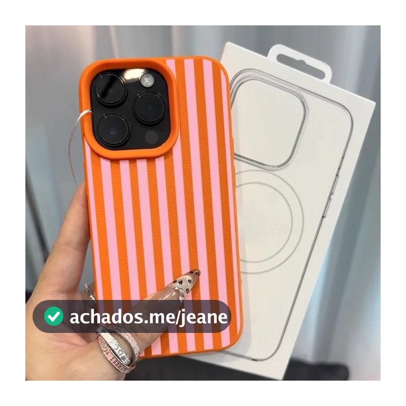 Colorido Listrado Minimalista Lichia Padrão Caso Para iPhone 17 16 15 14 13 12 11 18 Pro Max Plus XR Capa