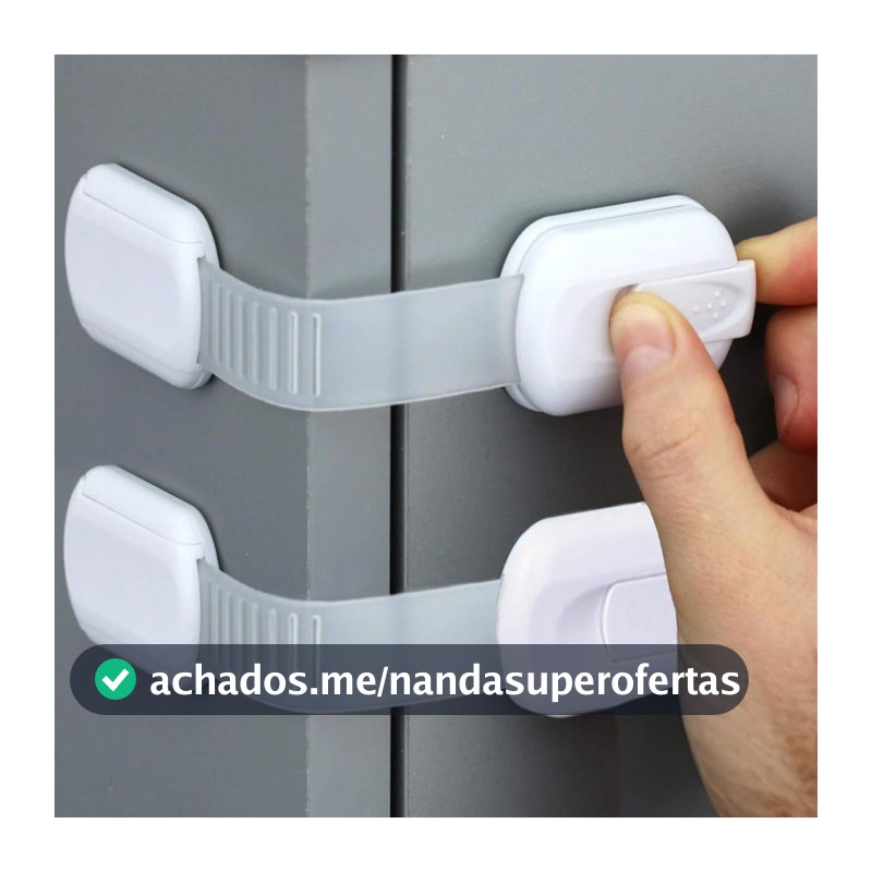 Kit 10 Trava Segurança Bebe A Tóxico | Para Gaveta Armário Geladeira Porta Vaso Sanitário