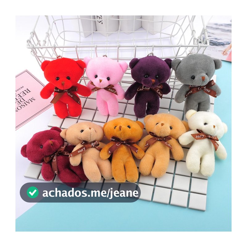 12cm Multicolor Boneca Urso De Pelúcia Ursinhos Carinhosos pelúcia Pingente Porta-Chaves Criativo Pequena Bolsa De Presente Acessórios Infantil