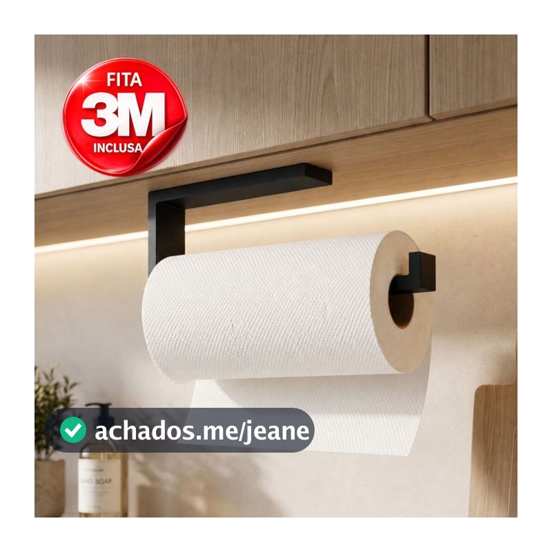 Porta Papel Toalha Suporte Adesivo Sem Furo | Organizador de Cozinha Premium | Fixação Forte 3M
