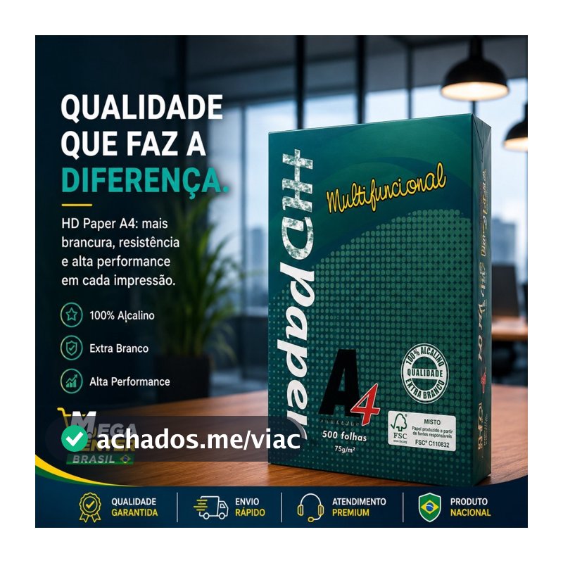 PAPEL SULFITE A4, RESMA 500 FOLHAS 75g