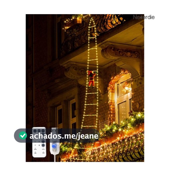 Led De Papai Noel Luzes Subindo Escadas Bq E Rgb 1,70 Metro e 3,00 metros