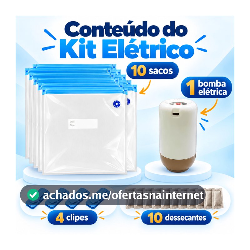 🔥 Kit Saco a Vácuo para Filamento 3D PLA PETG ABS - Antiumidade com Bomba Manual ou Automática