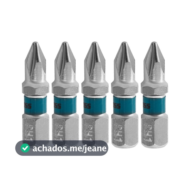 BITS PHILLIPS PH1, ACO CROMO MOLIBDENIO, 25MM, 5PCS // GROSS