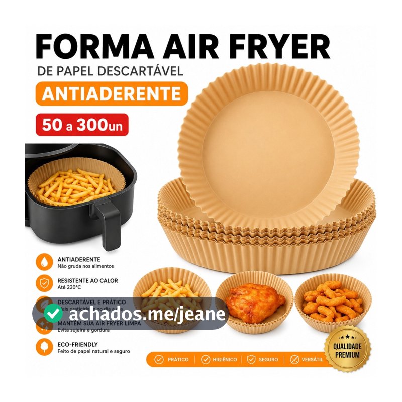 Kit Forma Air Fryer De Papel descartável Antiaderente Fritadeira Cozimento Protetor Forro Tapete