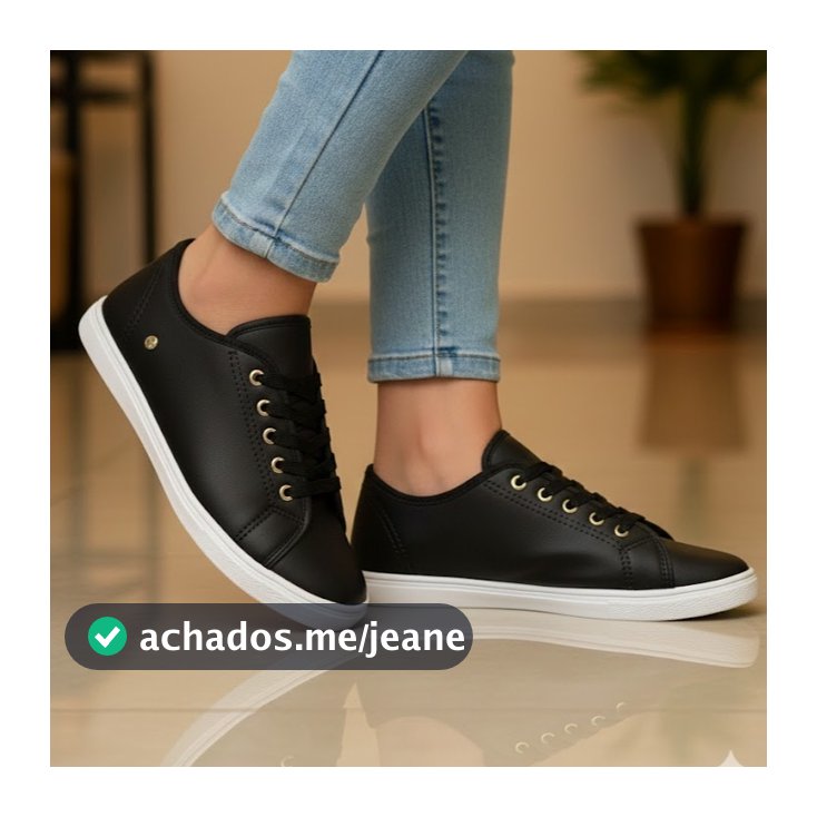 Tênis Feminino Casual Sapatilha Super Leve Confortável Calce fácil Preto Branco a Moda do Momento