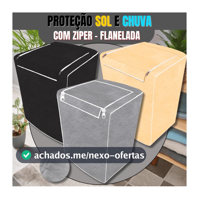 Capa para Máquina de Lavar Impermeável Com Zíper Todos Tamanhos e Marcas Electrolux Brastemp Consul Colormaq